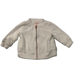 🍭3/$15 Cat & Jack White Floral Design Jacket- 3-6months